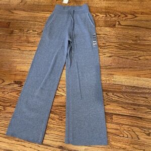 NWT Uniqlo Women's Washable Knit Ribbed Pants in Blue Sz S Comfy Soft Fluid Easy